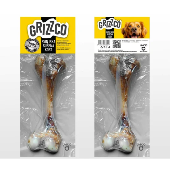 Grizzco Svinjska sušena kost za pse 200-330g