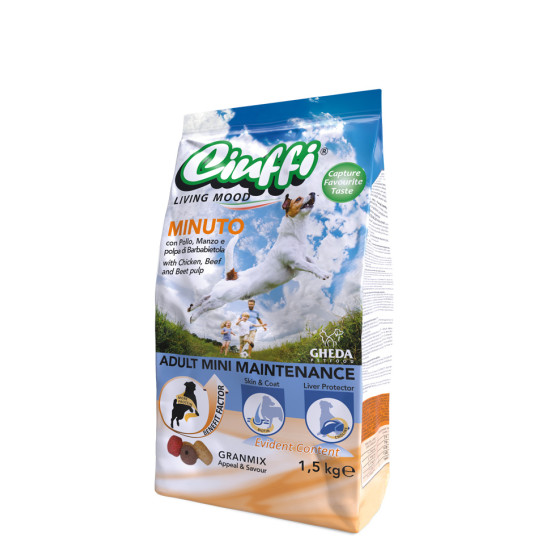 Cinffi hrana za pse Dog Adult Small&Mini Minuto - Piletina i govedina 1.5kg