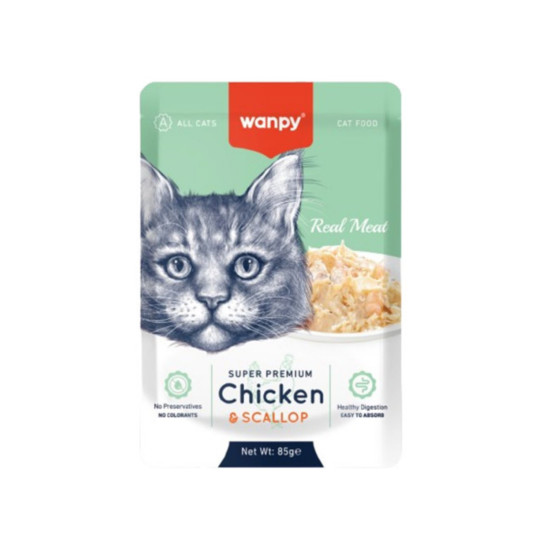 Wanpy Cat sos za mačke - Piletina i školjke 12x85g