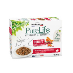 Pro Nutrition Pure Life Cat sos za mačke - Piletina, šargarepa i brusnica 12x85g