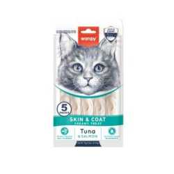 Wanpy Cat Creamy Lickable Treats for Cats Skin&Coat - Tuna & Salmon 5x14g