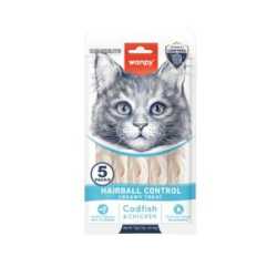 Wanpy Cat Creamy Lickable Treats for Cats Hairball control - Bakalar & piletina 5x14g