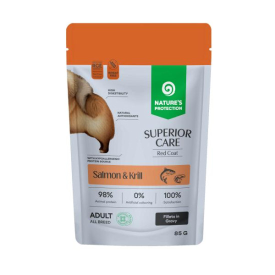 Nature's Protection Superior Care sos za pse - Adult Red Coat White Salmon&Krill 85g