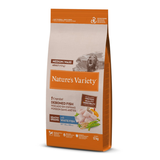 Nature's Variety hrana za pse Healthy Grains Medium Adult - White fish 3kg