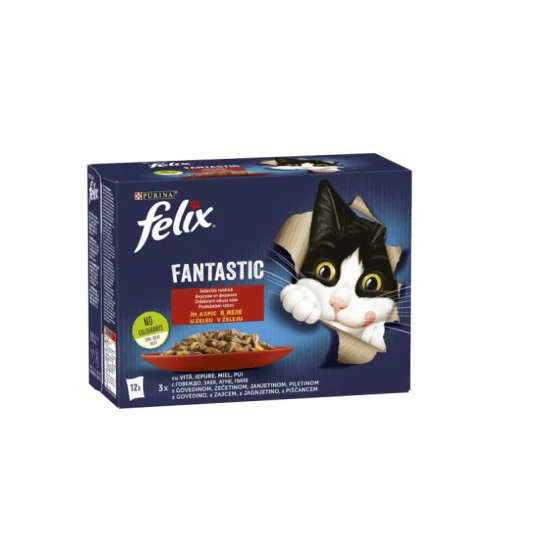 Felix Fantastic sos - Govedina, zečetina, jagnjetina, piletina 12x85g Felix Fantastic sos - Govedina, zečetina, jagnjetina, piletina 12x85g