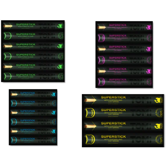 TOMI Cat Sticks poslastica za mačke - Ćuretina/Jagnjetina 6kom