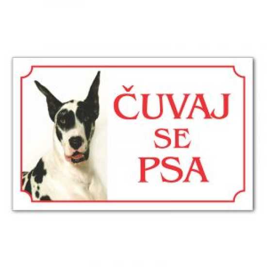 Tabla Čuvaj se psa - DOGA HARLEKIN Tabla Čuvaj se psa - DOGA HARLEKIN
