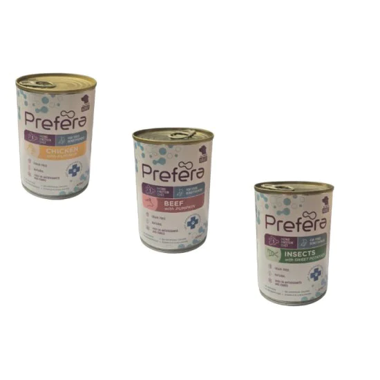 Prefera konzerva za pse Monoprotein pašteta - Insekti i batat 400g