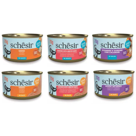 Schesir Grill konzerva za mačke - Sardina komadići u sosu od jastoga 70g