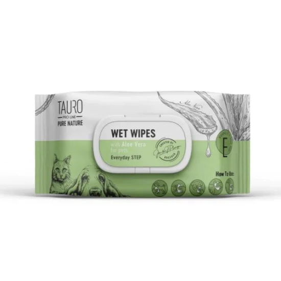 Tauro Pro Line PURE NATURE vlažne maramice Wet Wipes - Aloe Vera 40kom