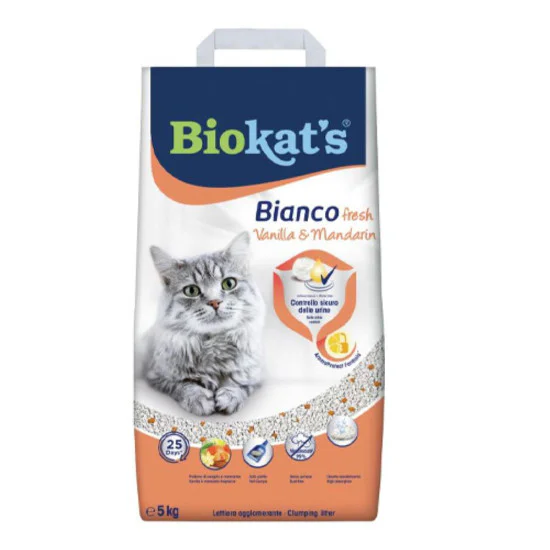 Biokat's Bianco posip za mačke - Fresh vanila i mandarina 5kg
