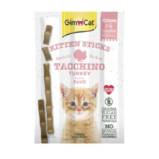 GimCat Sticks Kitten - Ćuretina i kalcijum 9g