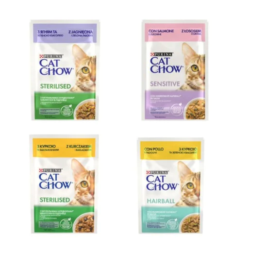 Cat Chow sos za mačke Sensitive - Losos 26x85g