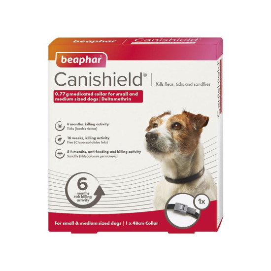 Beaphar Canishield ogrlica protiv buva i krpelja za male pse - S/M 48cm Beaphar Canishield ogrlica protiv buva i krpelja za male pse - S/M 48cm