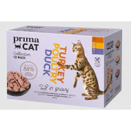 Prima Cat sos za mačke Multipack in gravy - Poultry mix 12x85g