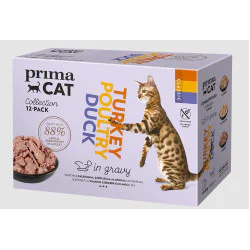 Prima Cat sos za mačke Multipack in gravy - Poultry mix 12x85g