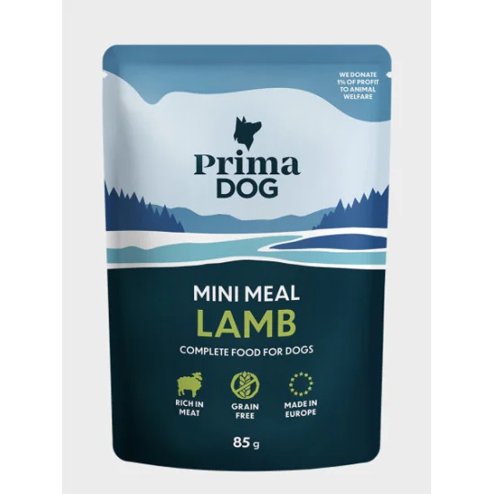 PrimaDog Mini Meal Lamb in gravy 85gx24kom