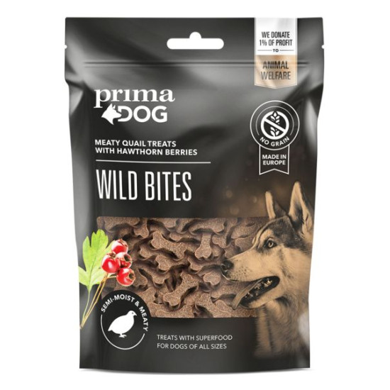 Prima Dog Wild Bites - Quail and hawthorn berries 150g Prima Dog Wild Bites - Quail and hawthorn berries 150g