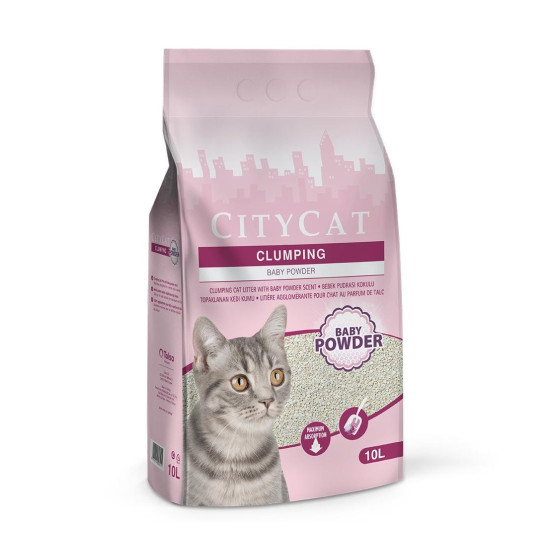 City Cat Clumping grudvajući posip Baby powder10l