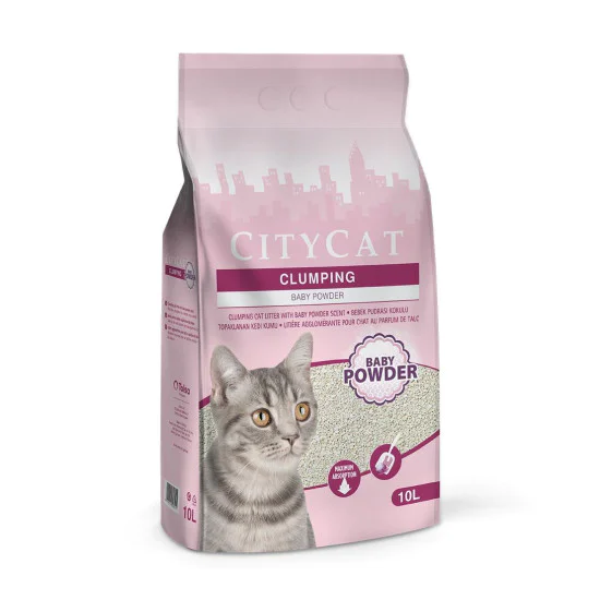 City Cat Clumping grudvajući posip Baby powder10l