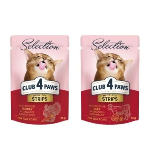 Club4Paws Selection sos za mačke Cat - File ćuretina u kremu od šargarepe 85g