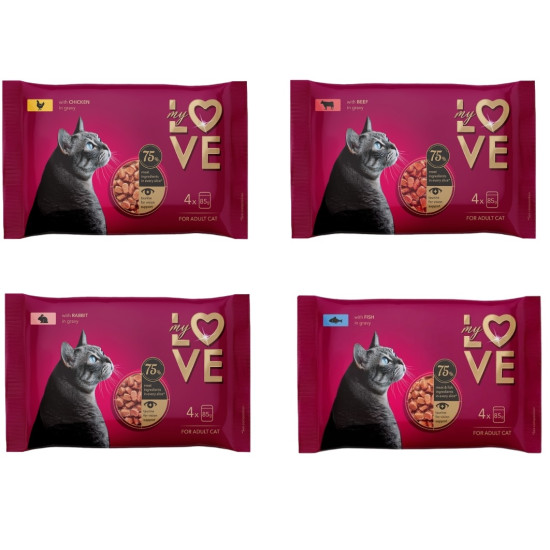 My Love sos za mačke Cat Multipack - Govedina 4x85g