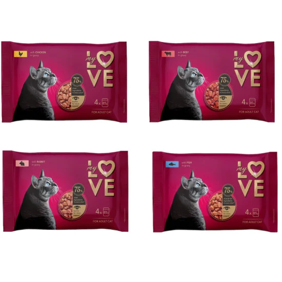 My Love sos za mačke Cat Multipack - Piletina 4x85g