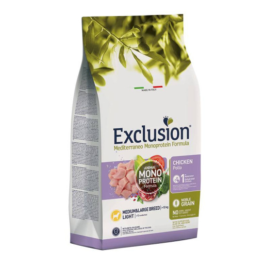 Exclusion Monoprotein hrana za pse Adult Medium Light - Piletina 12kg Exclusion Monoprotein hrana za pse Adult Medium Light - Piletina 12kg