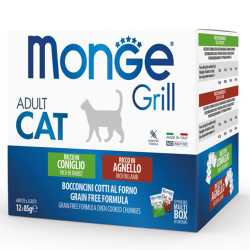 Monge Grill Cat Mix sos za mačke Adult - Zečetina i jagjetina 12x85g