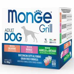 Monge Grill Dog Mix sos za pse - Jagnjetina, svinjetina i losos 12x100g