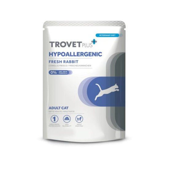 Trovet Plus veterinarska dijeta za mačke Hypoallergenic kesica - zečetina 85g Trovet Plus veterinarska dijeta za mačke Hypoallergenic kesica - zečetina 85g