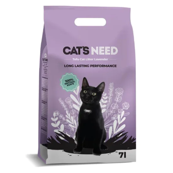 Cat's Need posip za mačke Tofu - Lavanda 7l