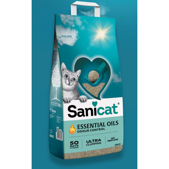 SANICAT Essential Oils Ultra Clumping posip za mačke Perfume free 10kg