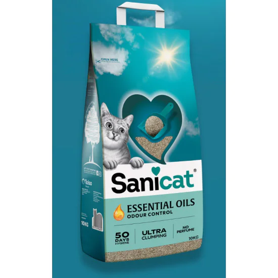 SANICAT Essential Oils Ultra Clumping posip za mačke Perfume free 10kg