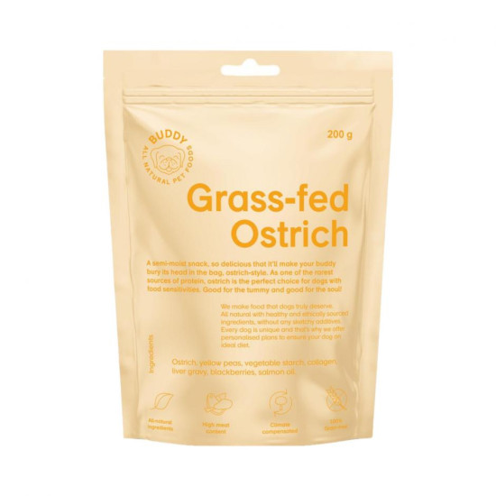Buddy poslastica za pse Semi Moist Snack Ostrich with Blackberries 200g