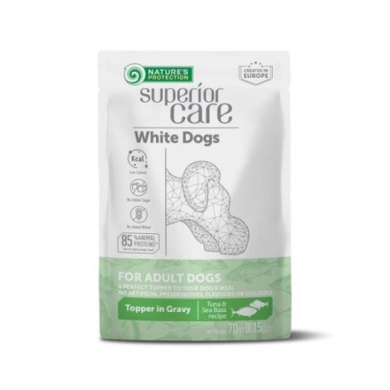 Natures Protection Superior Care sos za pse - Adult All Breed White Dog- Tuna & Sea bass 70g