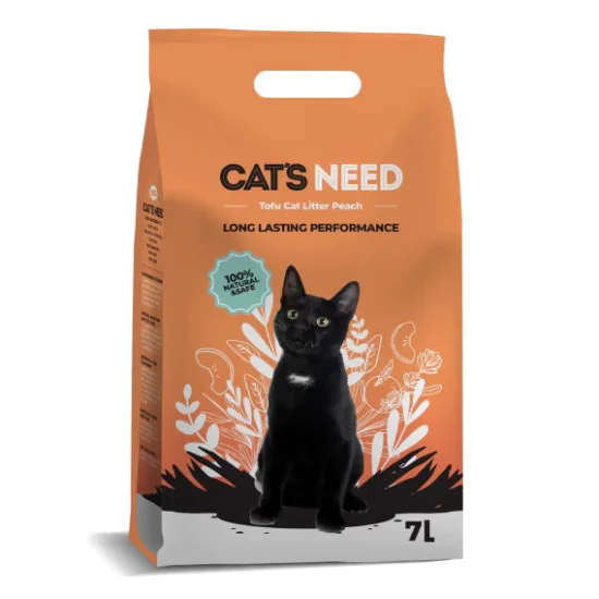 Cat's Need posip za mačke Tofu - Breskva 7l