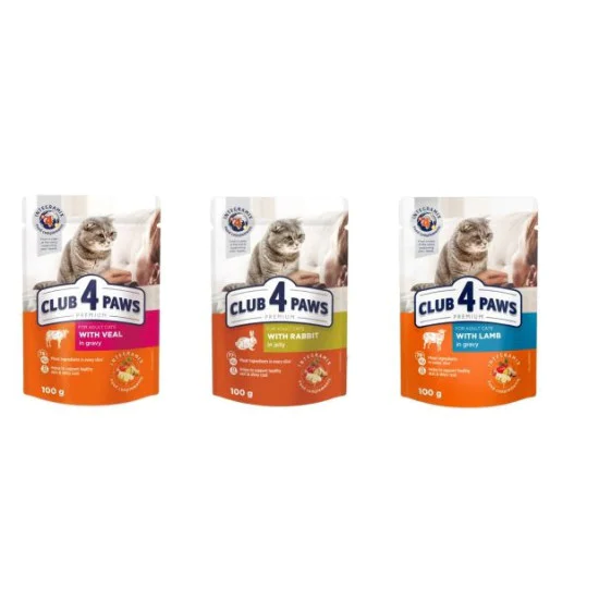 Club4Paws sos za mačke Cat - Teletina 100g