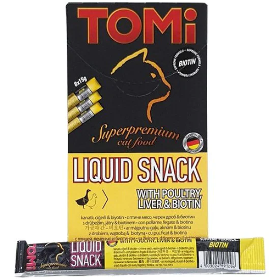 TOMI Cat Liquid Živina i jetra + Biotin 15g TOMI Cat Liquid Živina i jetra + Biotin 15g