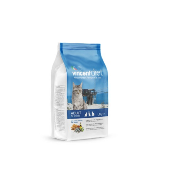 Vincent DIET hrana za mačke Adult - Plava riba 1.5kg