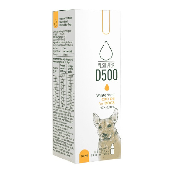 Vestratek D500 Full Spectrum CBD ulje za pse 10ml Vestratek D500 Full Spectrum CBD ulje za pse 10ml