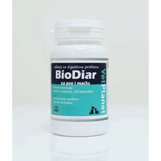 VetPlanet BioDiar - antidijaroik za pse i mačke 70 kapsula VetPlanet BioDiar - antidijaroik za pse i mačke 70 kapsula