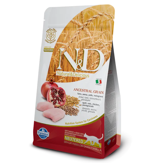 N&D Ancestral Grain hrana za mačke Sterilised - Piletina i nar 1.5kg