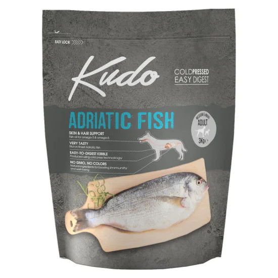 Kudo Low Grain hrana za pse - Adriatic Fish Senior Light 3kg