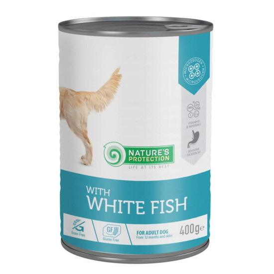 Nature's Protection konzerva za pse Sensitive - bela riba 400g