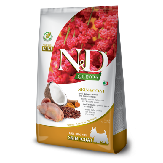 N&D Quinoa hrana za pse Mini Skin&Coat - Quail 2.5kg