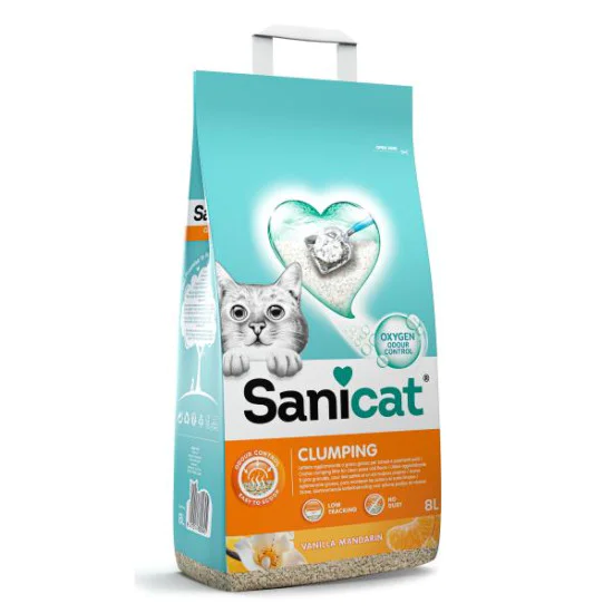SANICAT grudvajući posip za mačke Vanila-Mandarina 8l SANICAT grudvajući posip za mačke Vanila-Mandarina 8l