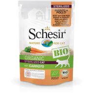 SCHESIR Bio Kesica za mačke Sterilised - govedina, piletina i šargarepa 85g