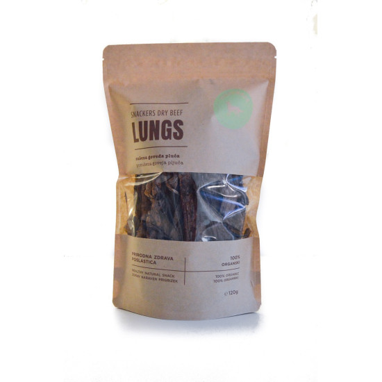 Snackers poslastice za pse - sušena goveđa pluća 120g