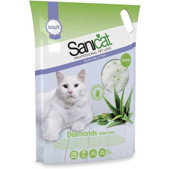 Sanicat silikonski posip za mačke Diamonds Aloe Vera 5L